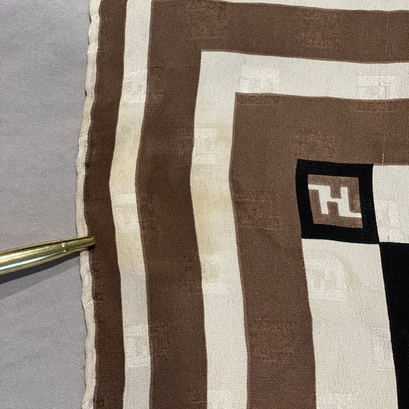 FENDI Logo Cube Print Vintage Scarf - Picture 3 of 15